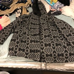Black and grey winter coat